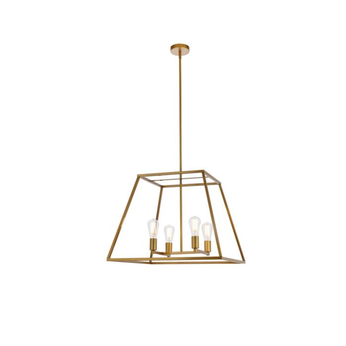 Declan 4-Light Pendant in Brass