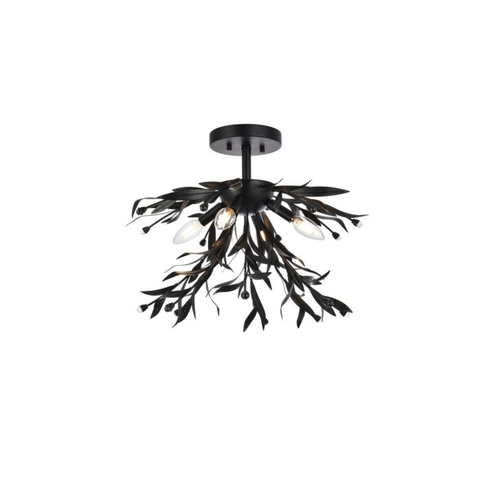 Priscilla 4-Light Flush Mount in Black