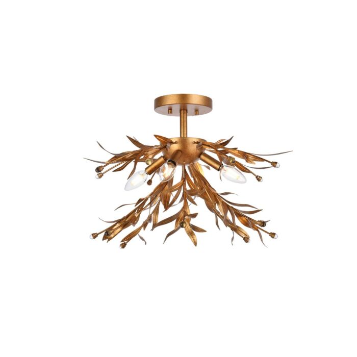 Priscilla 4-Light Flush Mount in Gold Leaf
