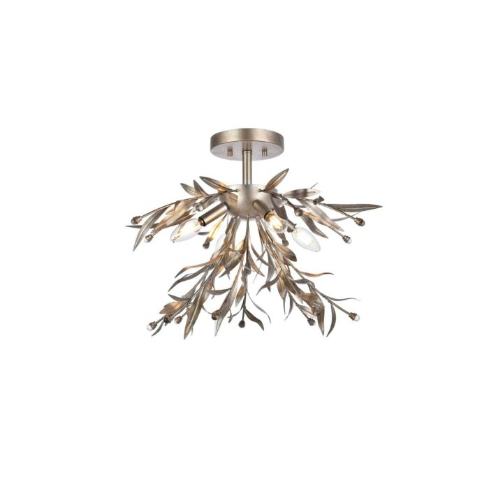 Priscilla 4-Light Flush Mount in Silver Leaf