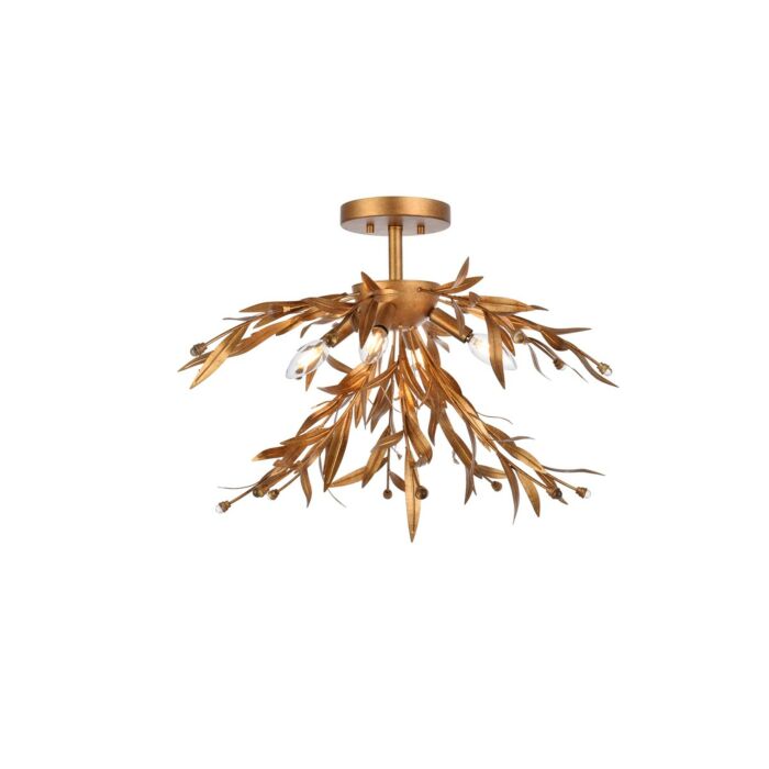 Priscilla 4-Light Flush Mount in Gold Leaf