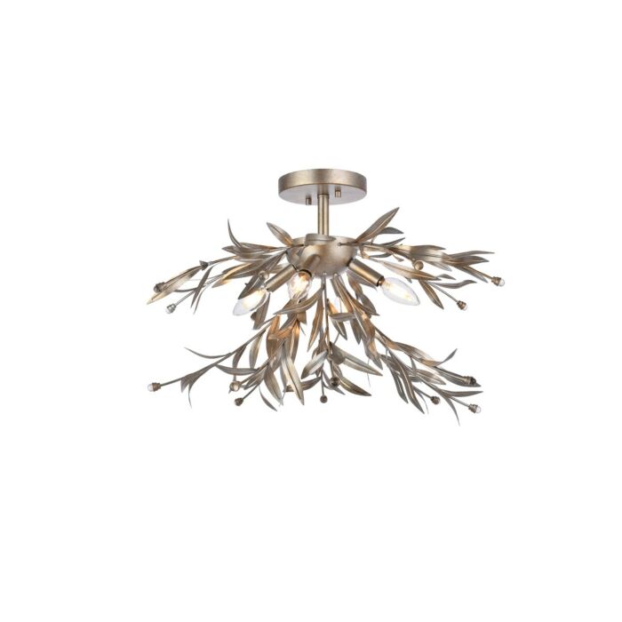 Priscilla 4-Light Flush Mount in Silver Leaf