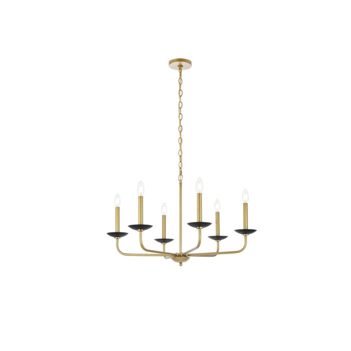 Cohen 6-Light Pendant in Black And Brass