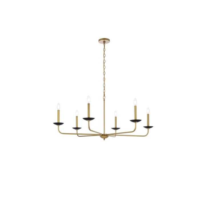 Cohen 6-Light Pendant in Black And Brass