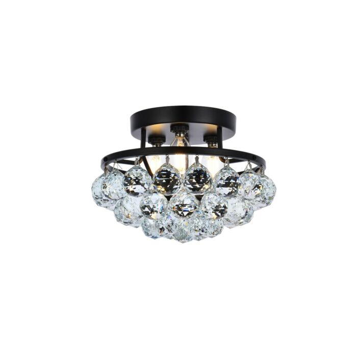 Corona 3-Light Flush Mount in Black