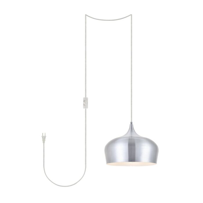 Nora 1-Light Plug in Pendant in Burnished Nickel