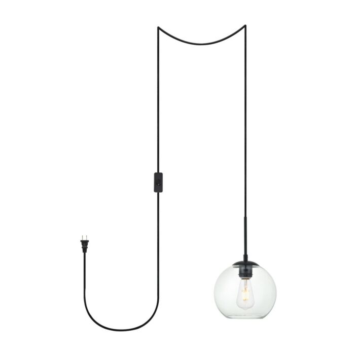 Baxter 1-Light Plug in Pendant in Black