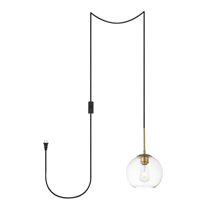 Baxter 1-Light Plug in Pendant in Brass