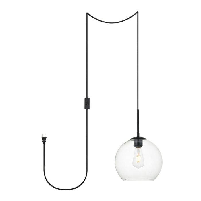 Baxter 1-Light Plug in Pendant in Black