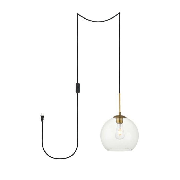 Baxter 1-Light Plug in Pendant in Brass