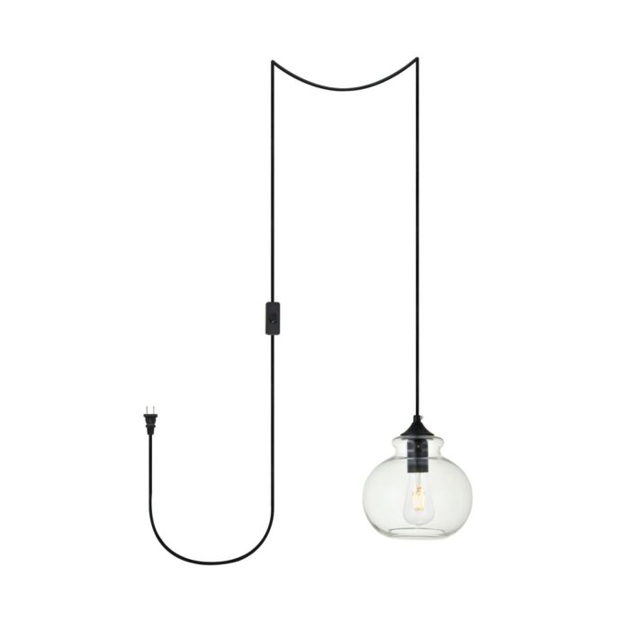Destry 1-Light Plug in Pendant in Black