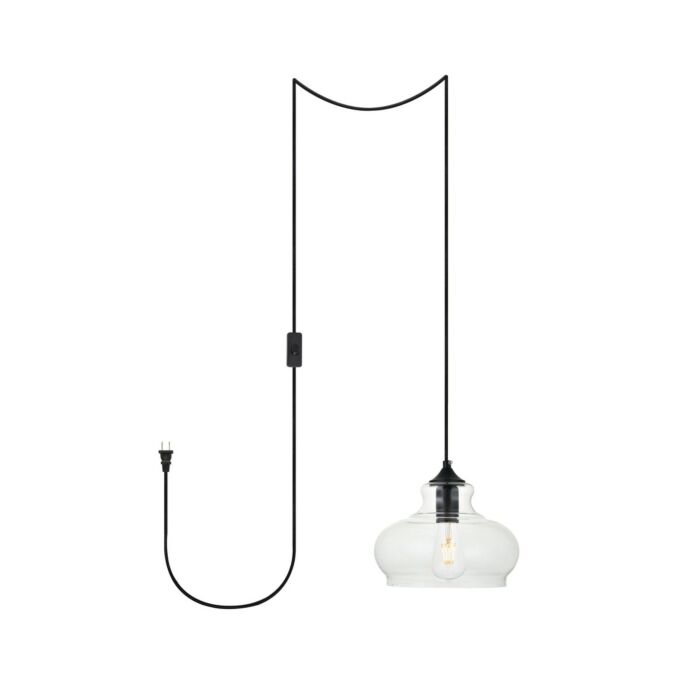 Destry 1-Light Plug in Pendant in Black