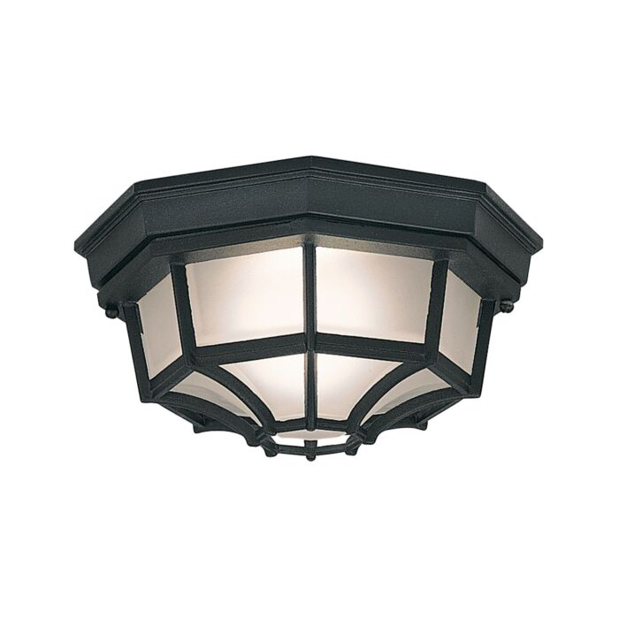 Builder Cast Aluminum 1-Light Flushmount in Black