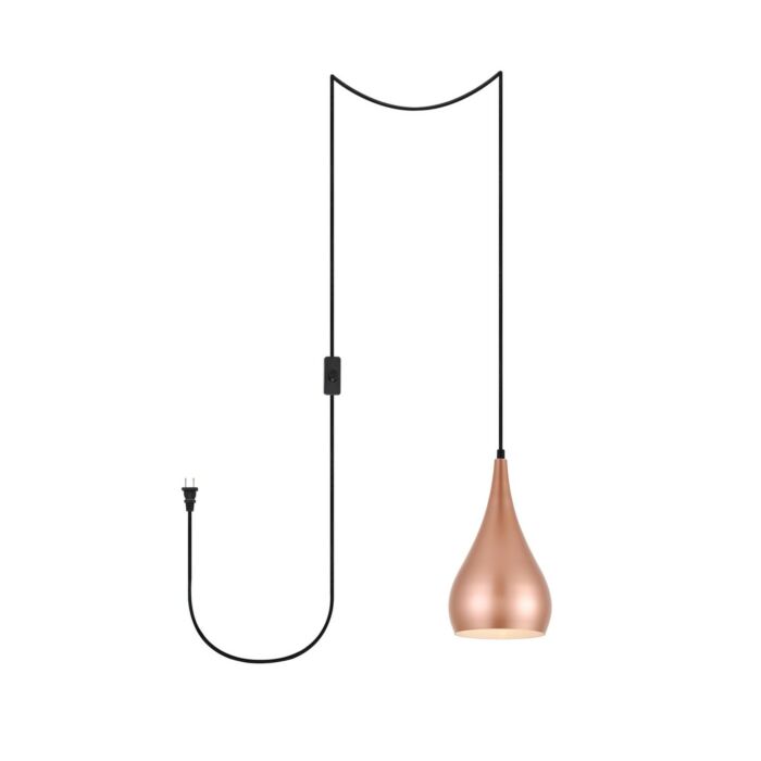 Nora 1-Light Plug in Pendant in Honey Gold