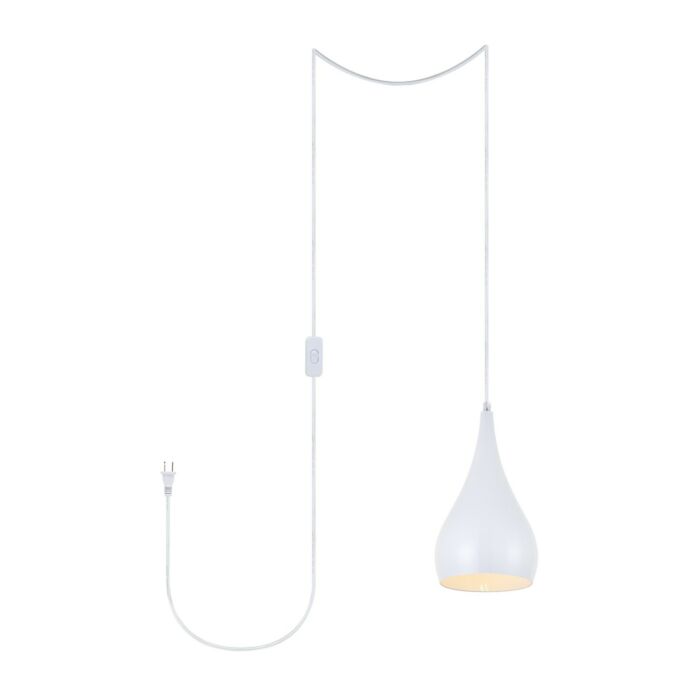 Nora 1-Light Plug in Pendant in White