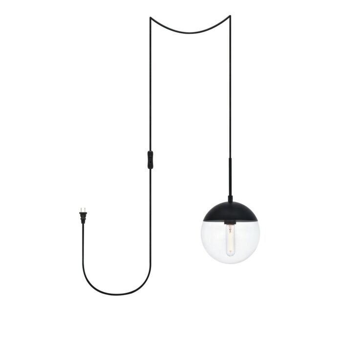 Eclipse 1-Light Plug in Pendant in Black