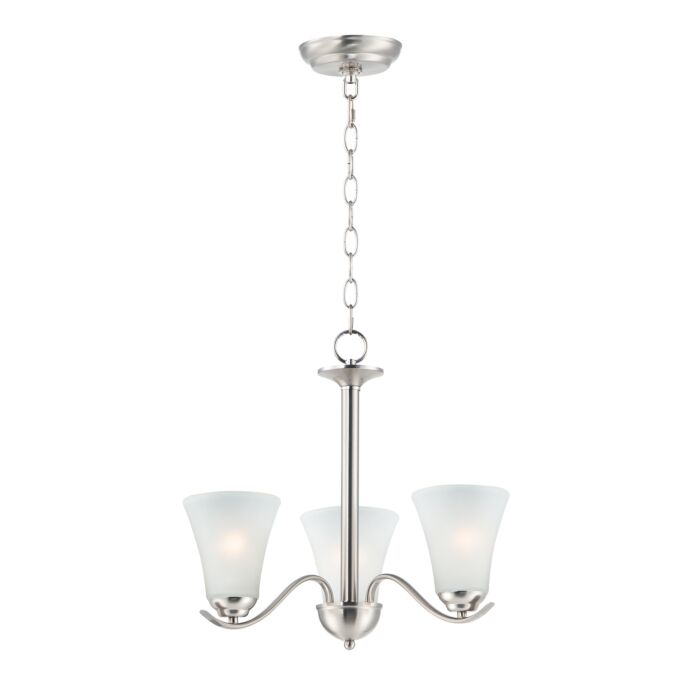 Maxim Vital 3 Light Transitional Chandelier in Satin Nickel