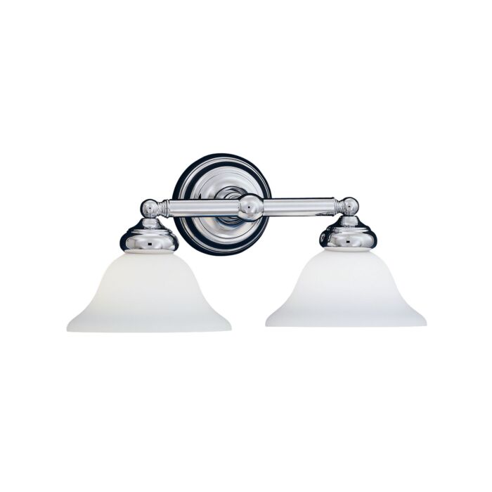 Opal Essence 2-Light Bathroom Vanity Light Bar in Chrome