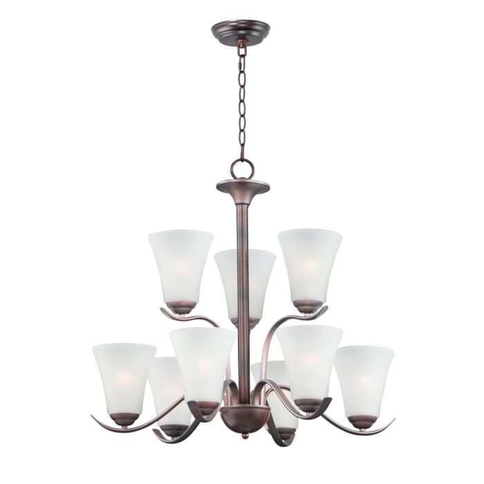 Maxim Vital 9 Light Transitional Chandelier in Oil Rubbed Bronze