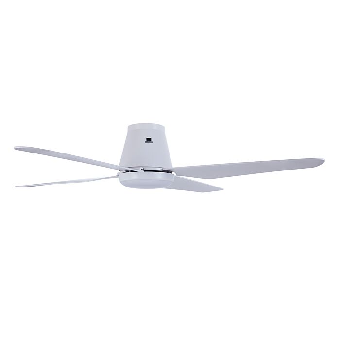Aria Hugger 1-Light 52in Hugger Ceiling Fan in Matte White