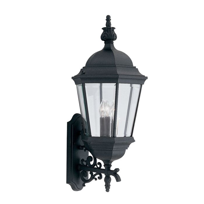Builder Cast Aluminum 3-Light Wall Lantern in Black