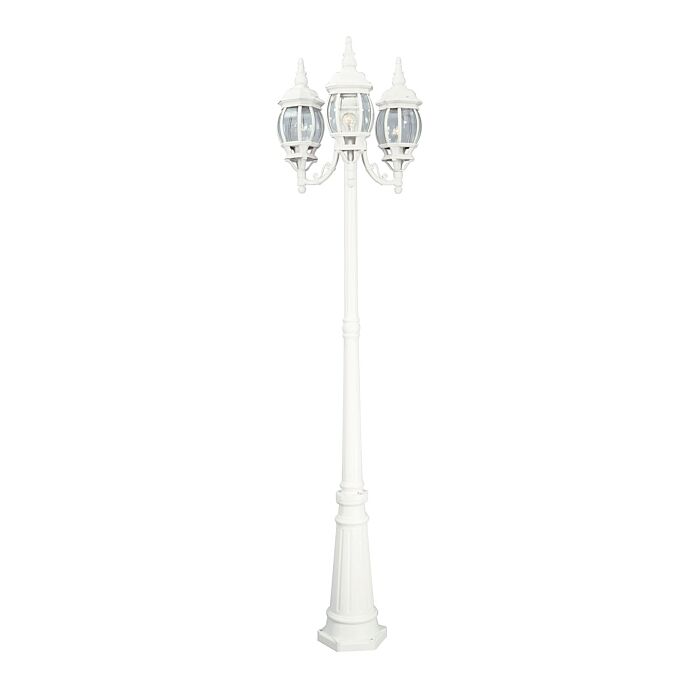 Riviera 3-Light Post Lantern in White