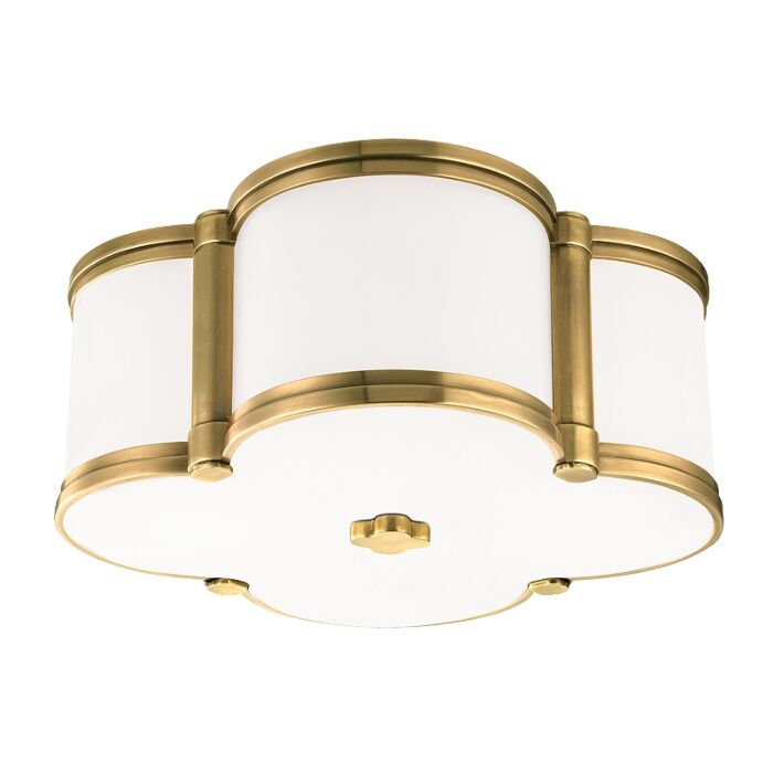 Hudson Valley Chandler 2 Light Ceiling Light in Aged Brass
