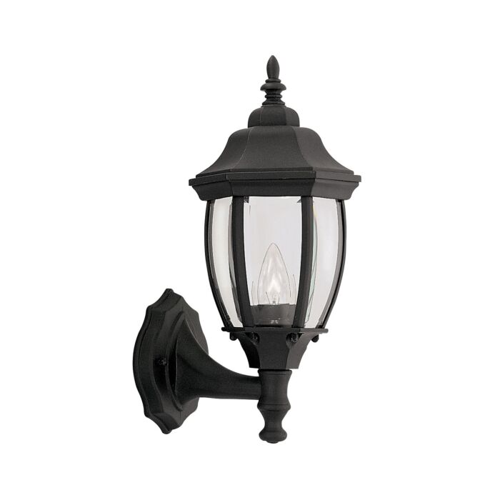 Tiverton 1-Light Wall Lantern in Black