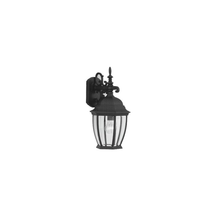 Tiverton 1-Light Wall Lantern in Black