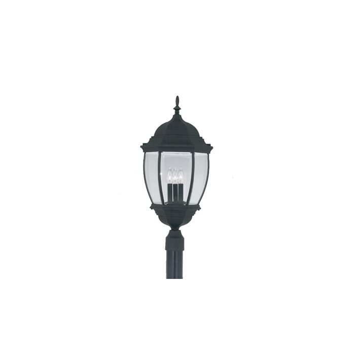 Tiverton 3-Light Post Lantern in Black