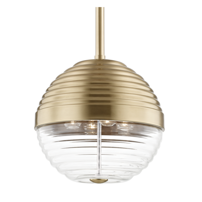 Hudson Valley Easton 4 Light 14 Inch Pendant Light in Aged Brass