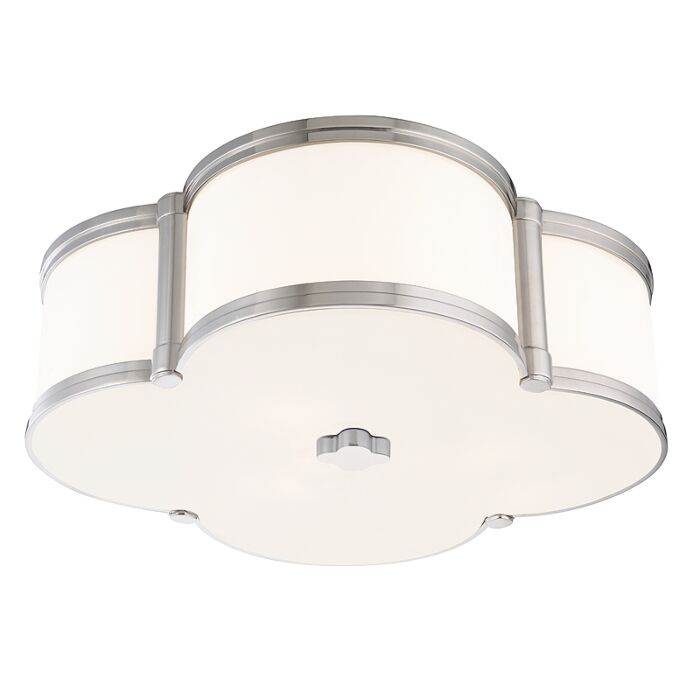 Hudson Valley Chandler 3 Light Quatrefoil Ceiling Light in Polished Nickel