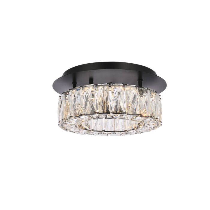 Monroe 1-Light LED Flush Mount in Black