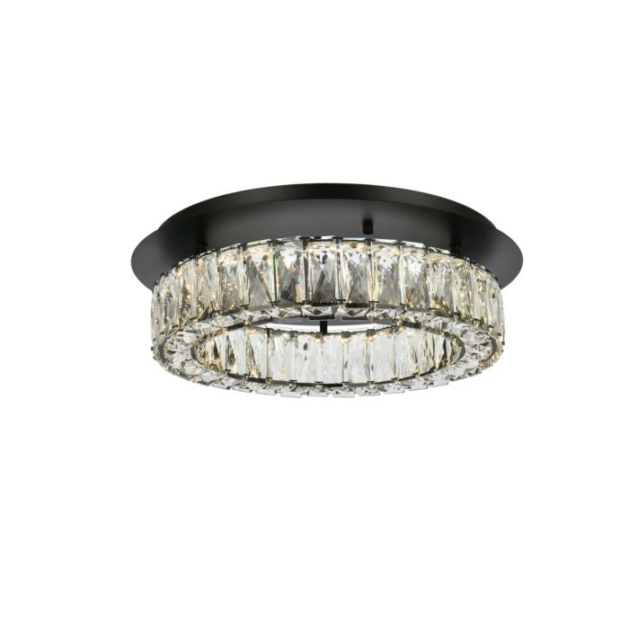 Monroe 1-Light LED Flush Mount in Black