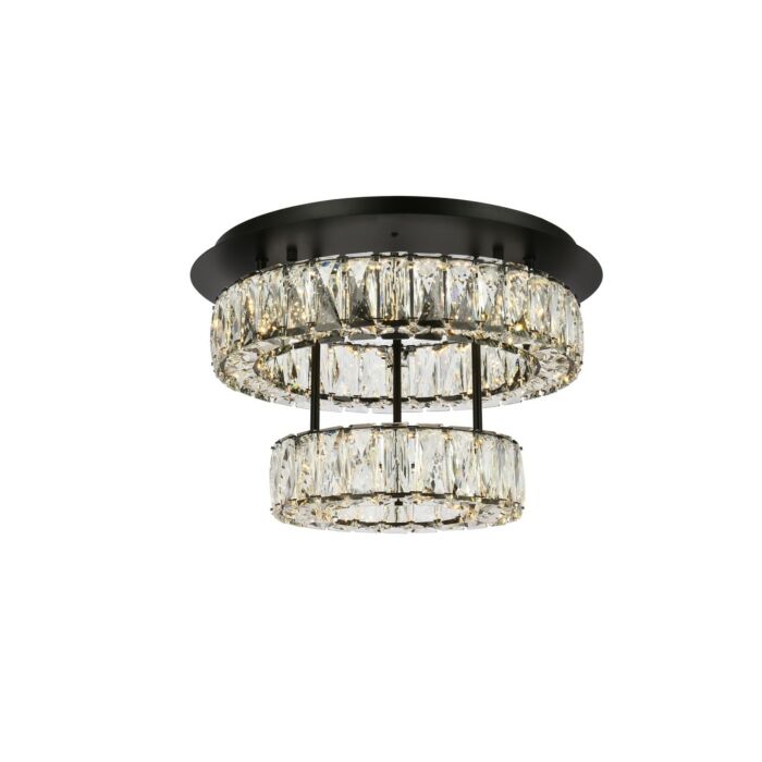 Monroe 2-Light LED Flush Mount in Black