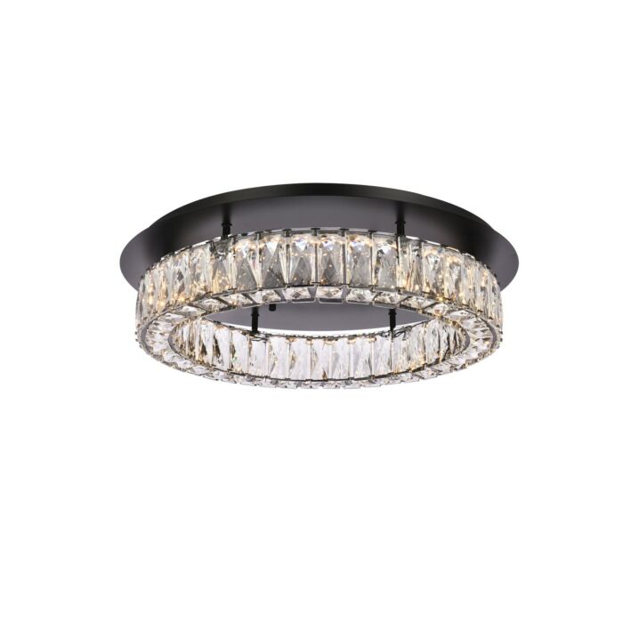 Monroe 1-Light LED Flush Mount in Black