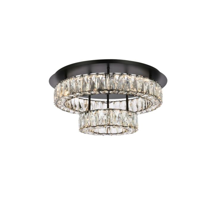 Monroe 2-Light LED Flush Mount in Black