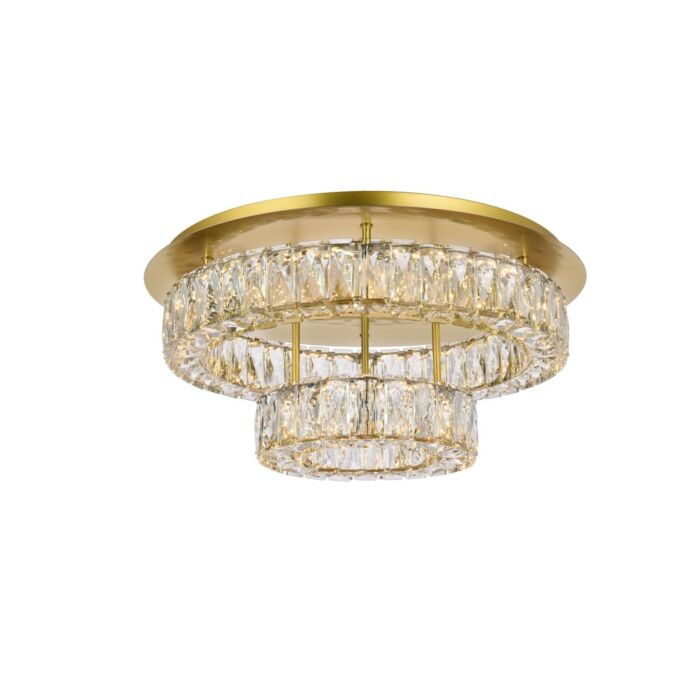 Monroe 2-Light LED Flush Mount in Gold