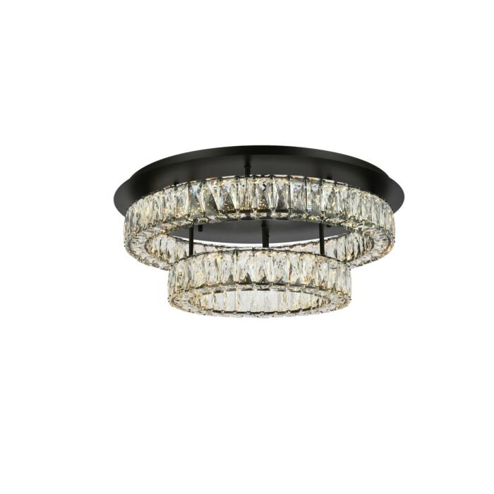 Monroe 2-Light LED Flush Mount in Black