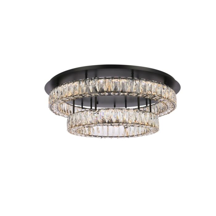 Monroe 2-Light LED Flush Mount in Black