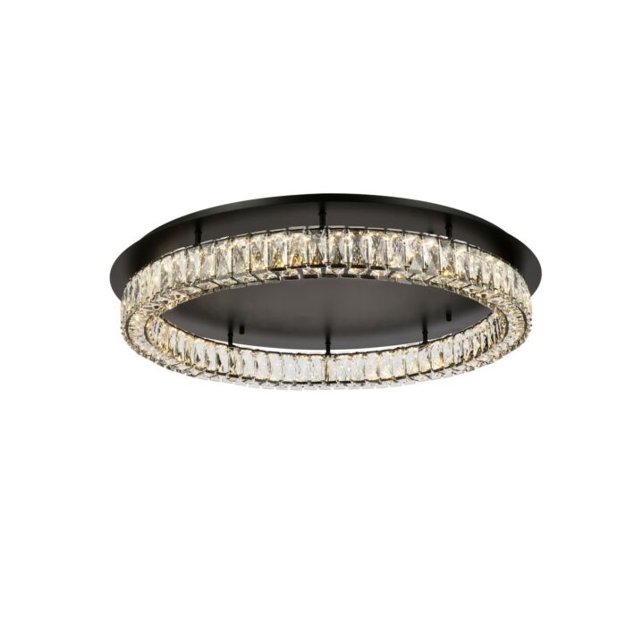 Monroe 1-Light LED Flush Mount in Black