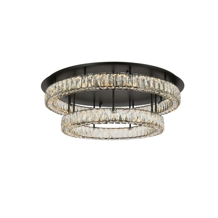 Monroe 2-Light LED Flush Mount in Black