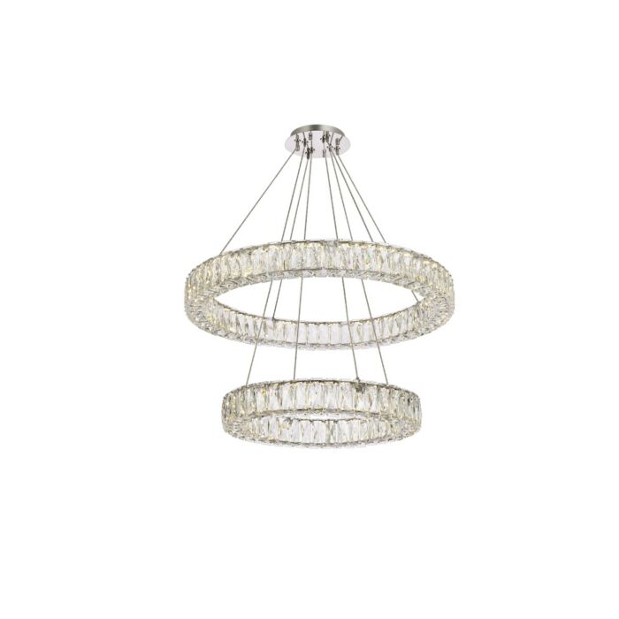 Monroe 2-Light LED Chandelier in Chrome