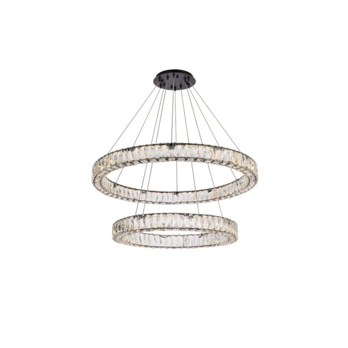 Monroe 2-Light LED Chandelier in Black