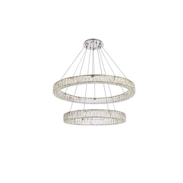 Monroe 2-Light LED Chandelier in Chrome