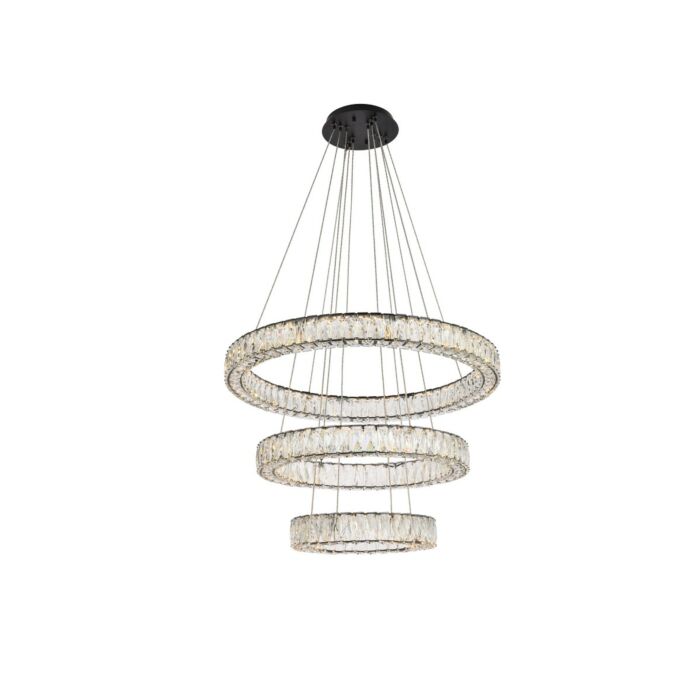 Monroe 3-Light LED Chandelier in Black