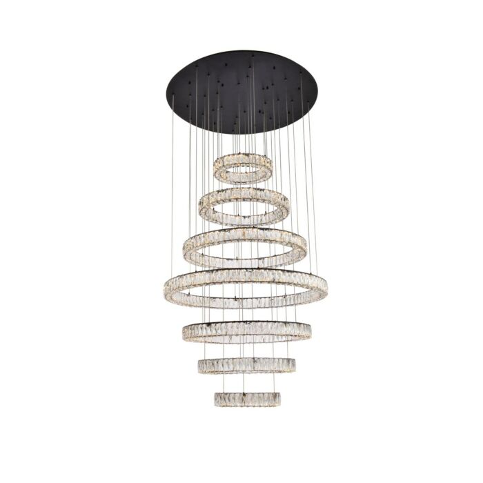 Monroe 7-Light LED Chandelier in Black