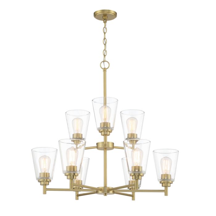 Westin 9-Light Chandelier in Brushed Gold