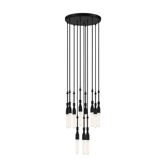Louise 11-Light Chandelier in Matte Black