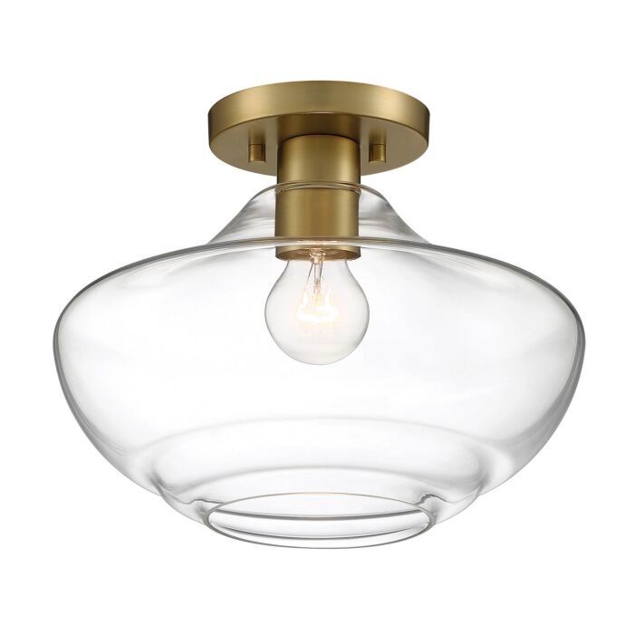 Emma 1-Light Semi-Flush Mount in Brushed Gold
